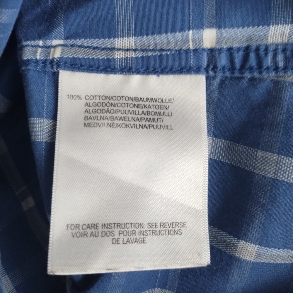 Mexx Men's Cotton Plaid Semi-Slim Fit Button-down Shirt Blue - Picture 13 of 13